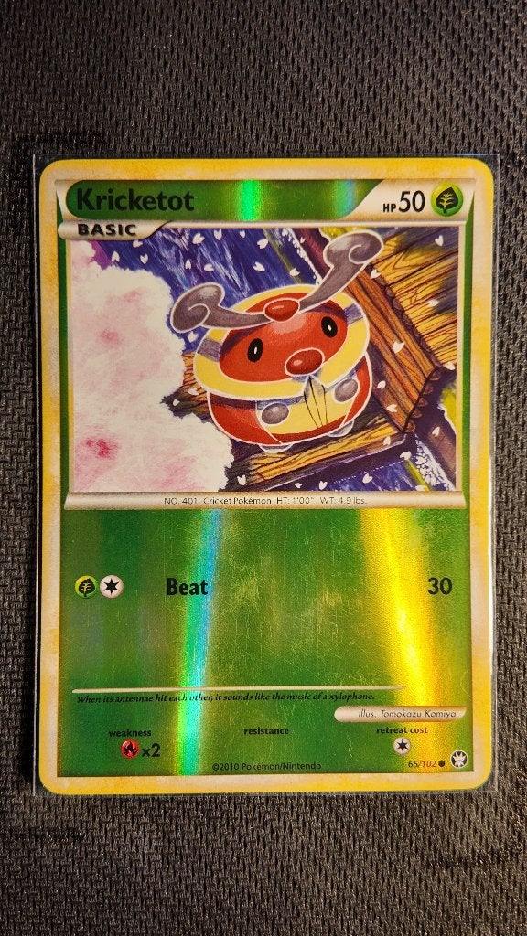Kricketot 65 HS—Triumphant | Pokemon kaart, Ophalen, Losse kaart, Foil