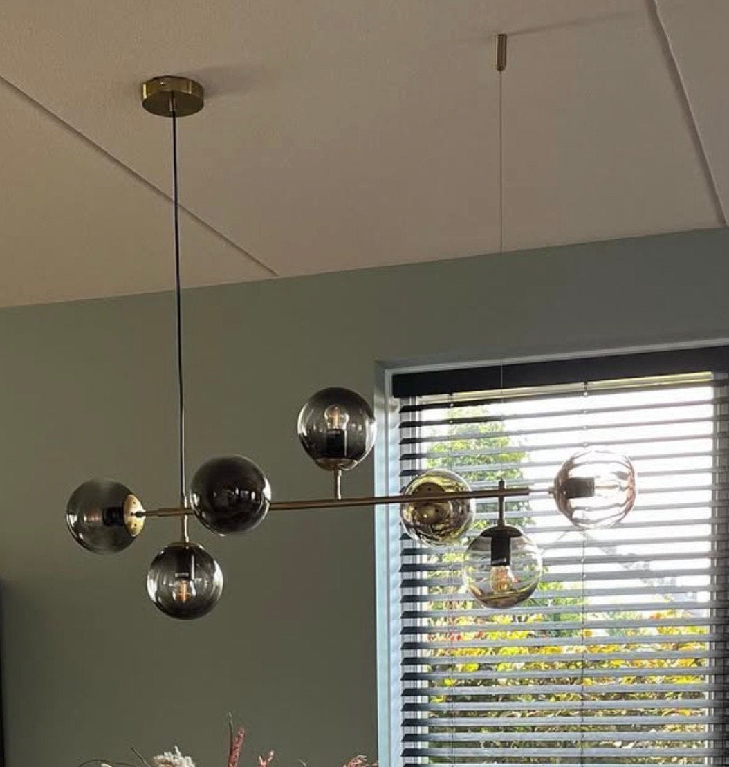 Glazen bollen 15 cm smoked glas, Ophalen, Zo goed als nieuw, Glas