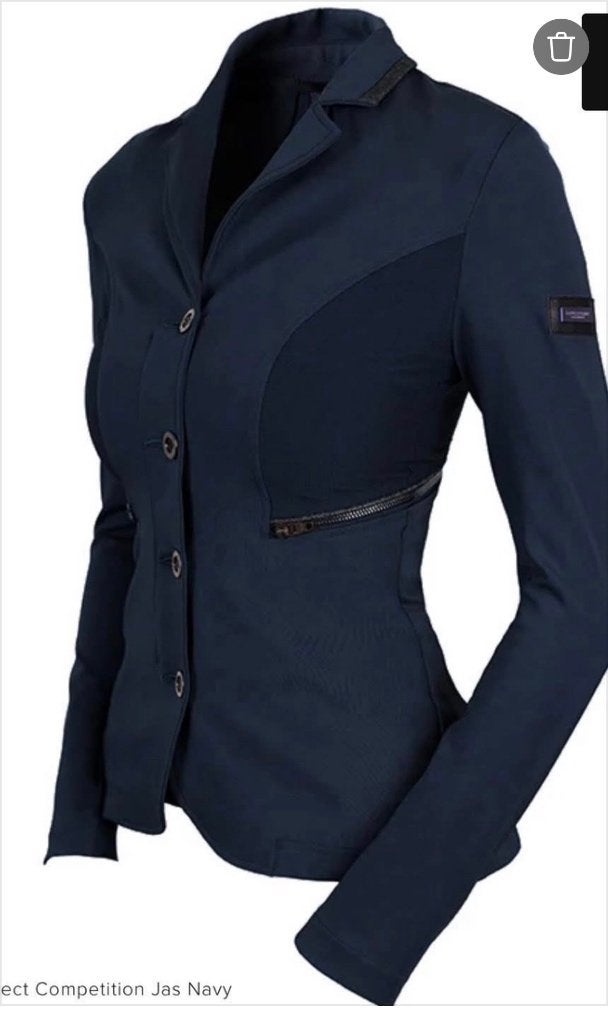 EQUESTRIAN STOCKHOLM wedstrijdjas/rijjas, Dieren en Toebehoren, Blauw, Ritssluiting, Dressuur, Ophalen of Verzenden
