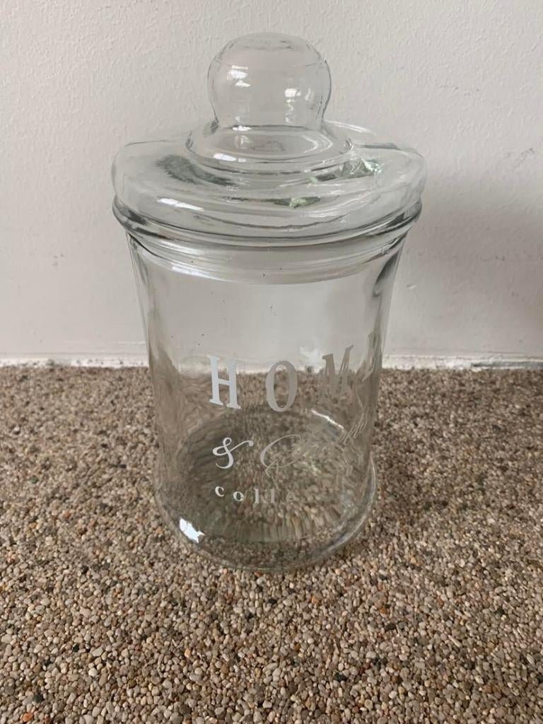 Glazen pot Home & Sweet Collection met vacuümdeksel, Huis en Inrichting, Glas, Nieuw, Ophalen of Verzenden, Voorraadpot