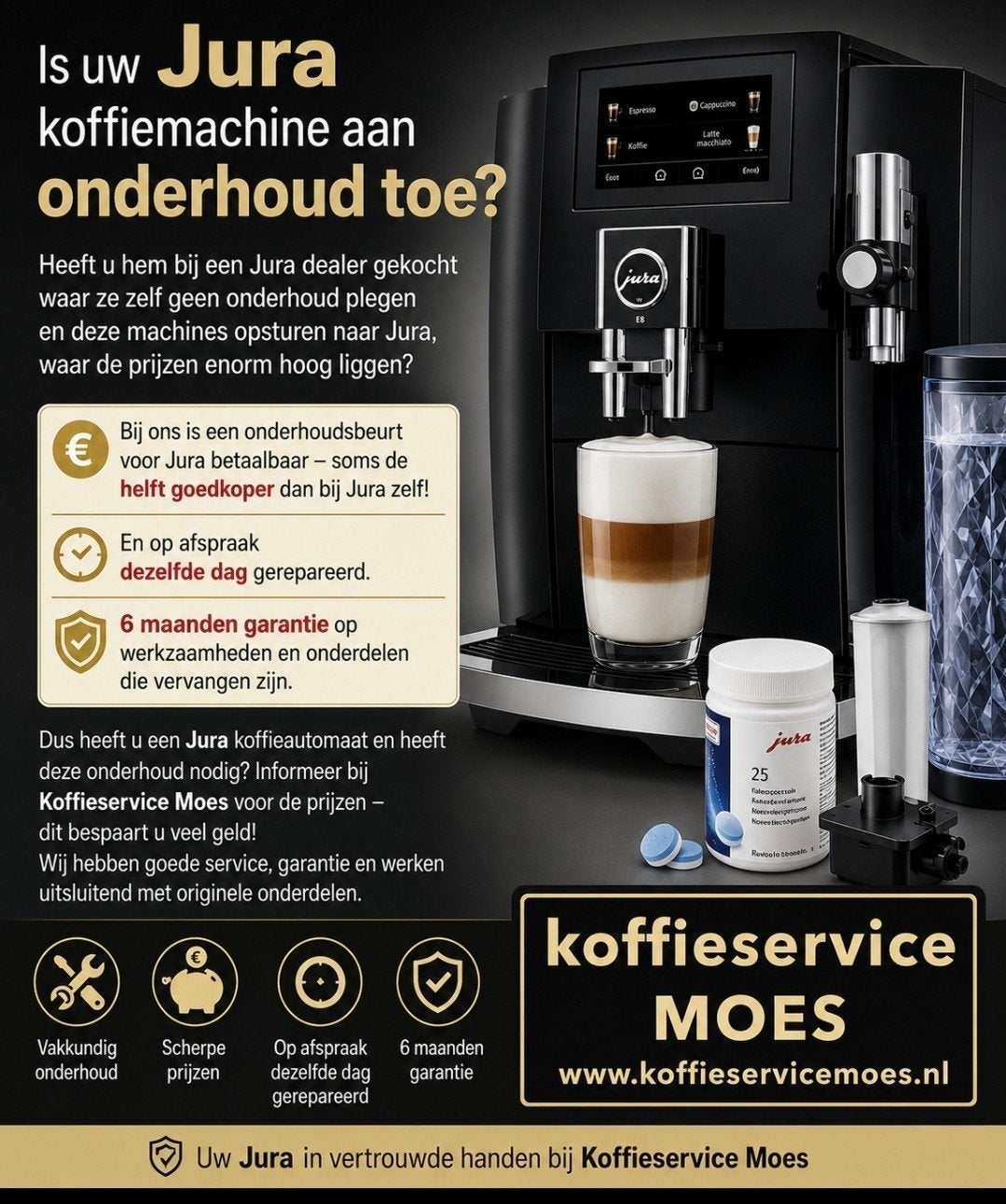 Jura onderhoud nodig!!!! Betaalbaar met garantie, Witgoed en Apparatuur, Koffiezetapparaten, 10 kopjes of meer, Ophalen of Verzenden