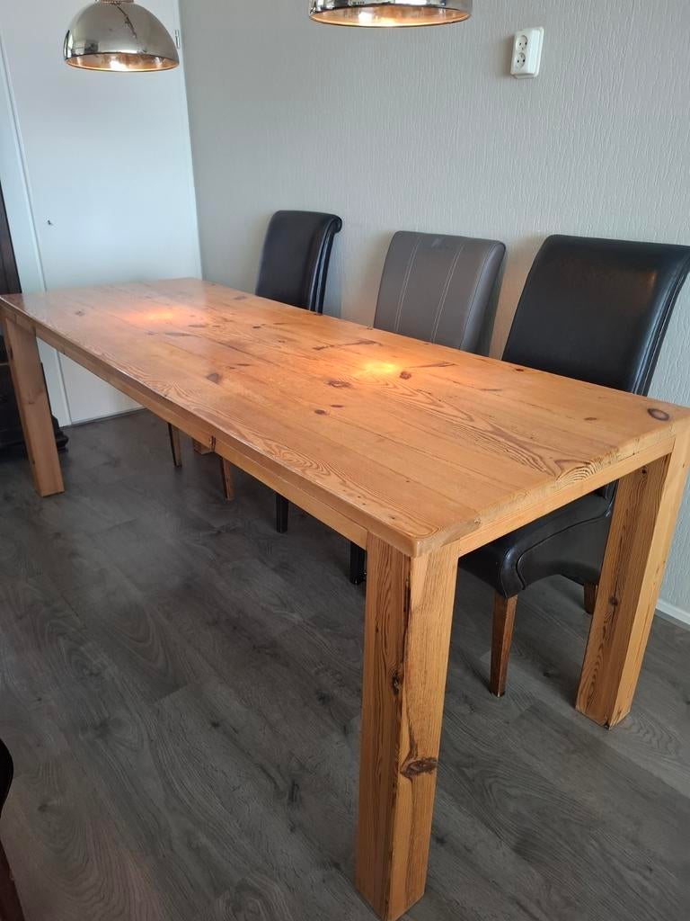 Eetkamer Tafel van trein wagon planken, Huis en Inrichting, Tafels | Eettafels, Ophalen, Rechthoekig, 200 cm of meer, 50 tot 100 cm