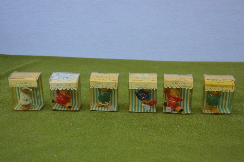 6 vintage Teddybeertjes in de verpakking, sleutelhanger,`80s, Ophalen of Verzenden, Zo goed als nieuw, Overige typen, Overige merken