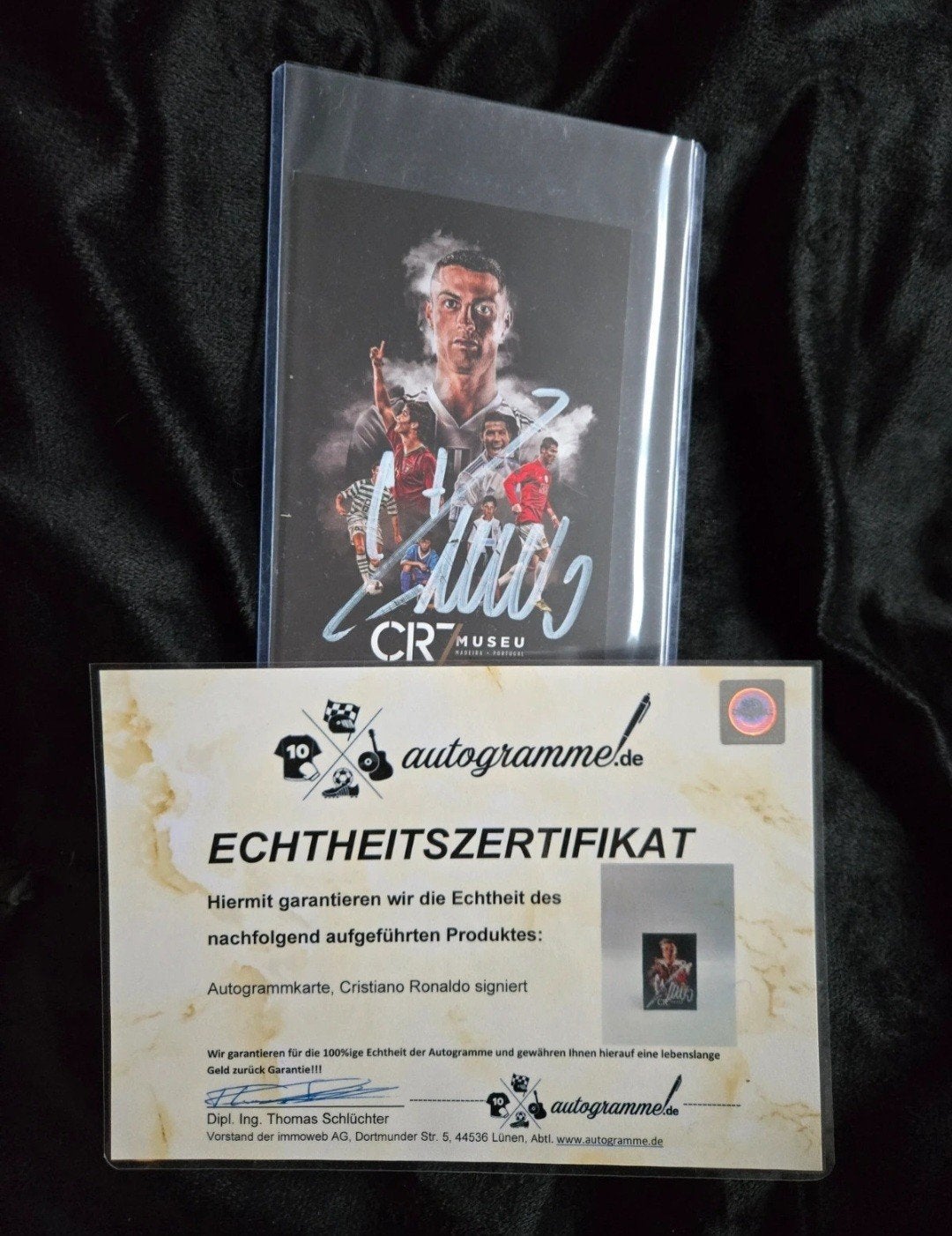 Gesigneerde Postkaart Cristiano Ronaldo CR7 + COA, Ophalen of Verzenden