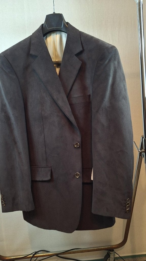 Colbert maat 52 bruin suede (nr 22), Maat 52/54 (L), Bruin, Nieuw, Ophalen of Verzenden