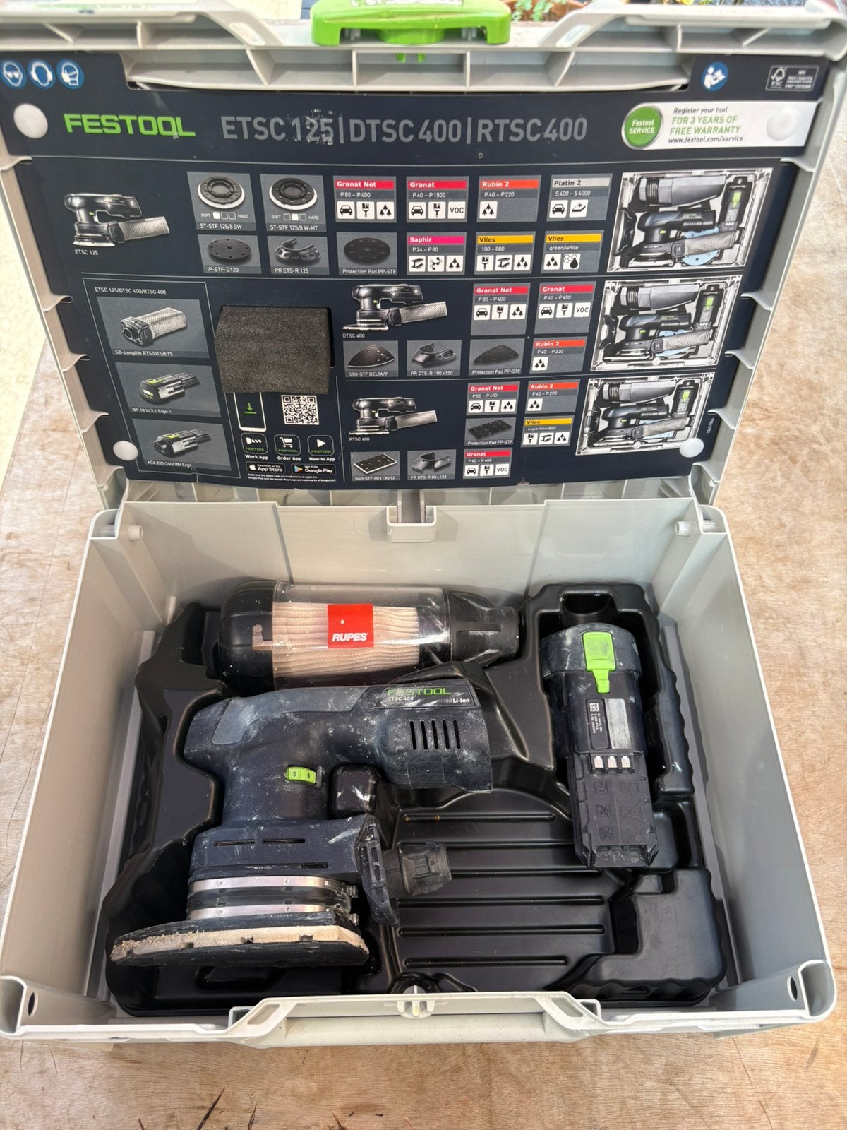 Festool dtsc 400, Ophalen of Verzenden, Gebruikt, Minder dan 600 watt, Vlakschuurmachine