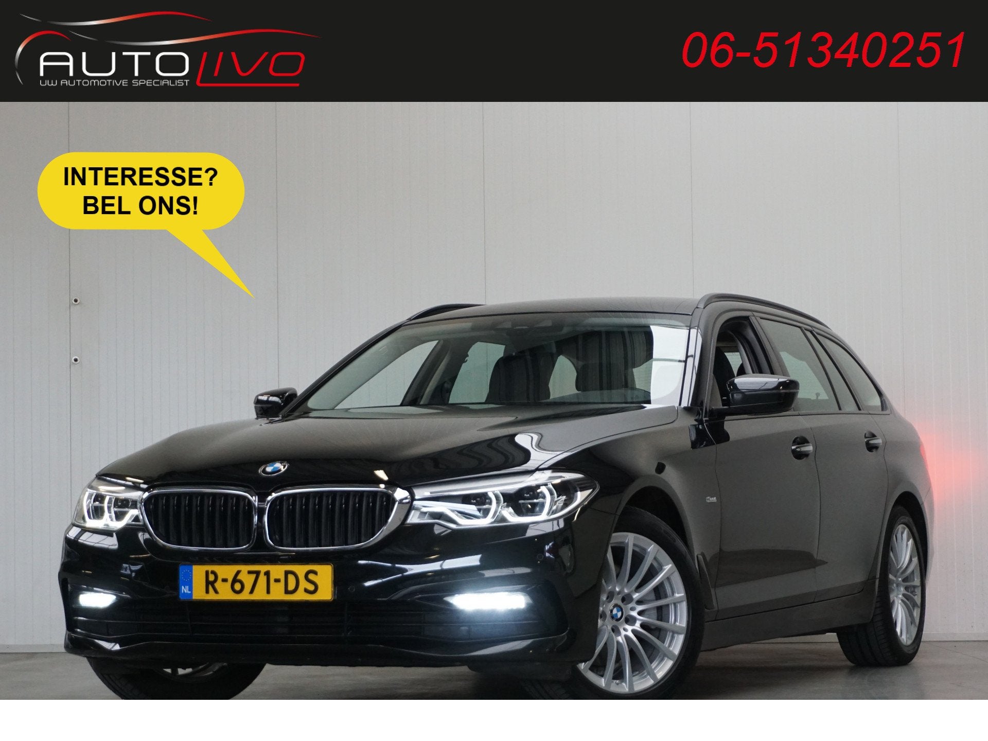 BMW 5 Serie Touring 520d High Executive 190 PK! AUTOMAAT! BO, Automaat, Dealer onderhouden, Achterwielaandrijving, 2000 kg