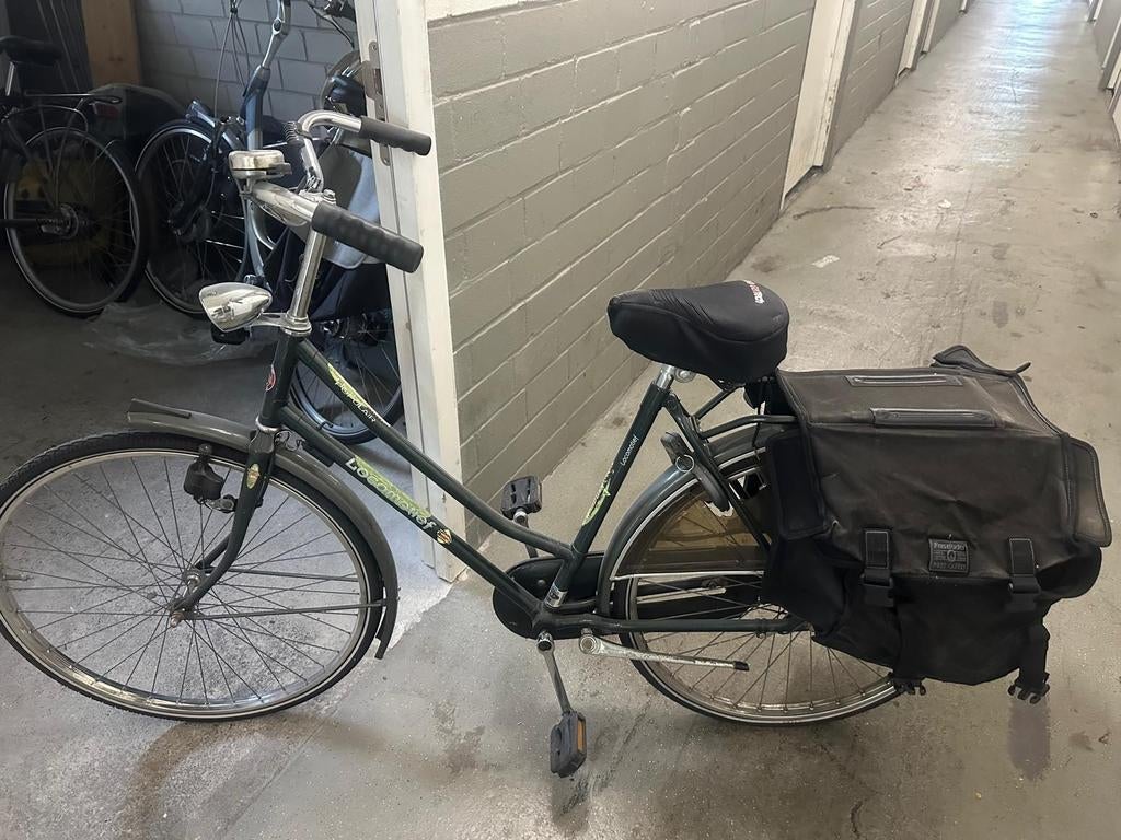 Degelijke Locomotief damesfiets met fietstassen, Terugtraprem, Ophalen, Overige merken, 53 tot 56 cm