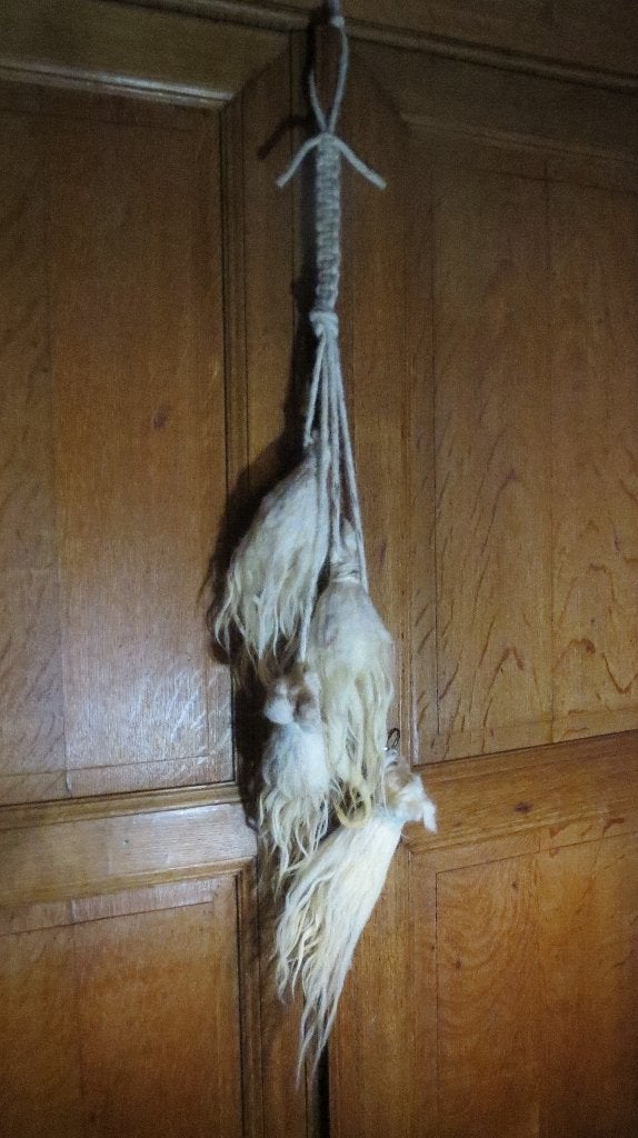 DECORATOEF wol, 4 gevilte kwasten, naaldvilt, Racka, Verzenden, Wandhanger, Meerkleurig, Nieuw