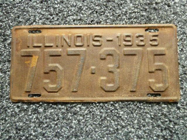 Kentekenplaat licenseplate Illinois 1935 USA, Verzenden, Gebruikt, Auto's