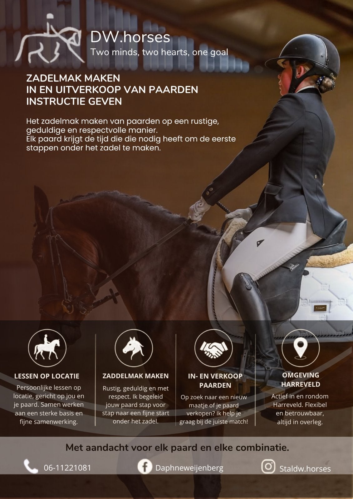 Zadelmak maken-in en uitverkoop paarden-instructie geven, Recreatiepaard