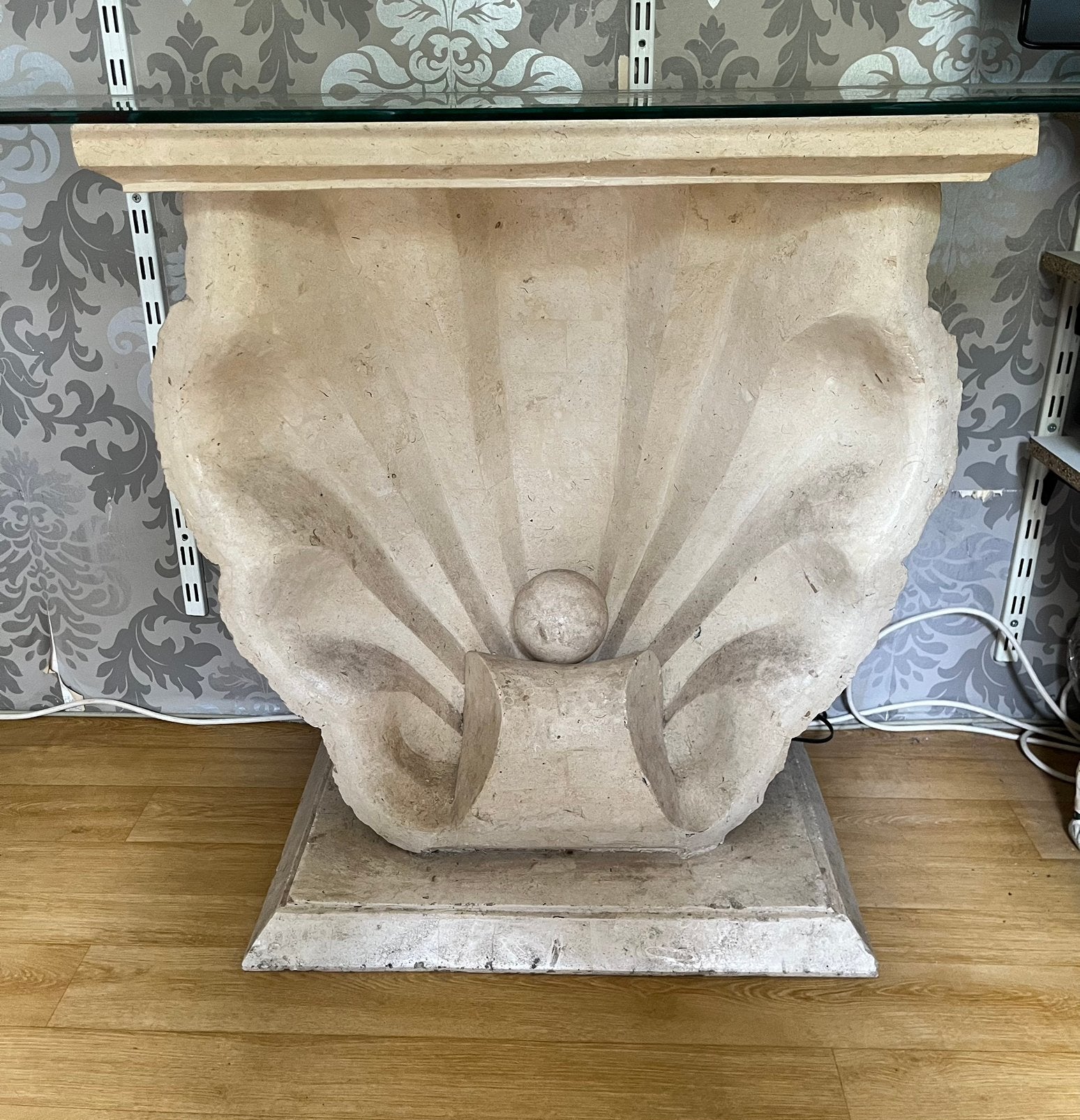 Marmere sidetable, Ophalen, 100 tot 150 cm, Zo goed als nieuw, 25 tot 50 cm