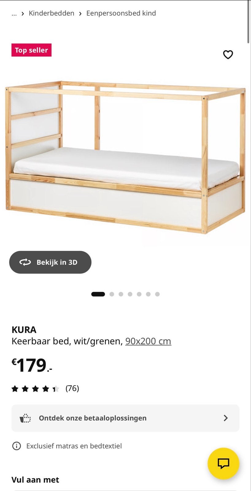 IKEA Kura bed - Zo goed als nieuw, Kinderen en Baby's, Kinderkamer | Bedden, Ophalen, 85 tot 100 cm, Zo goed als nieuw, Hoogslaper of Stapelbed
