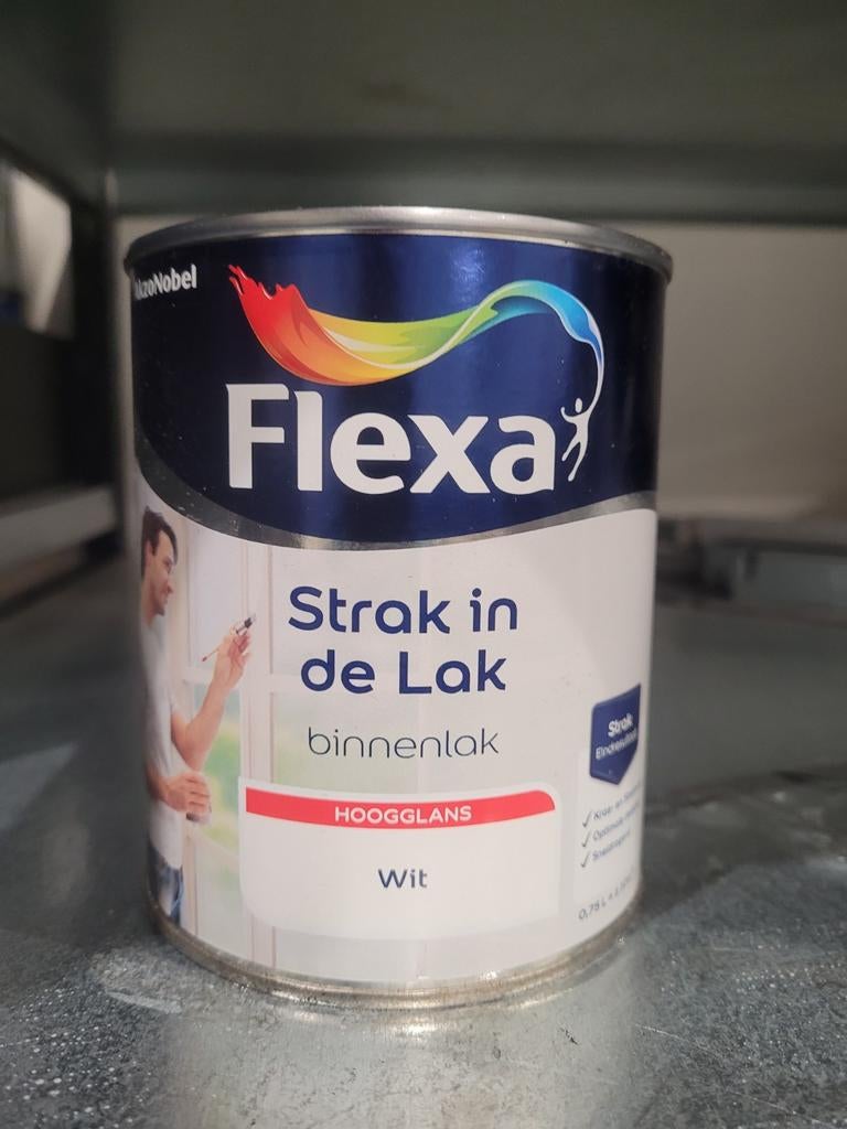 Flexa Strak in de Lak Hoogglans Wit - Binnen en Buiten, Wit, Nieuw, Ophalen of Verzenden, Lak
