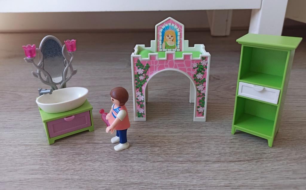 Playmobil meisjeskamer aanvulling:wastafel,kast, hoogslap, Ophalen of Verzenden, Gebruikt, Los playmobil