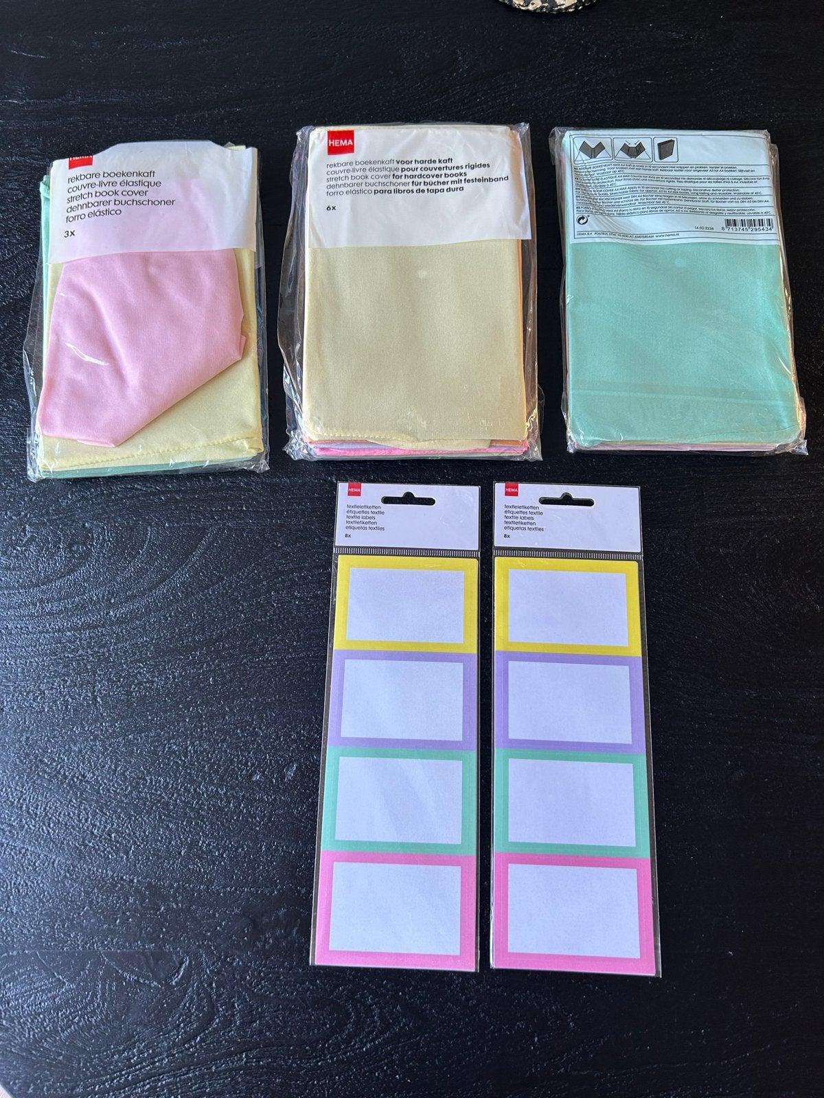 Rekbare boekenkaft en textiel etiketten van de HEMA, Ophalen of Verzenden, Nieuw