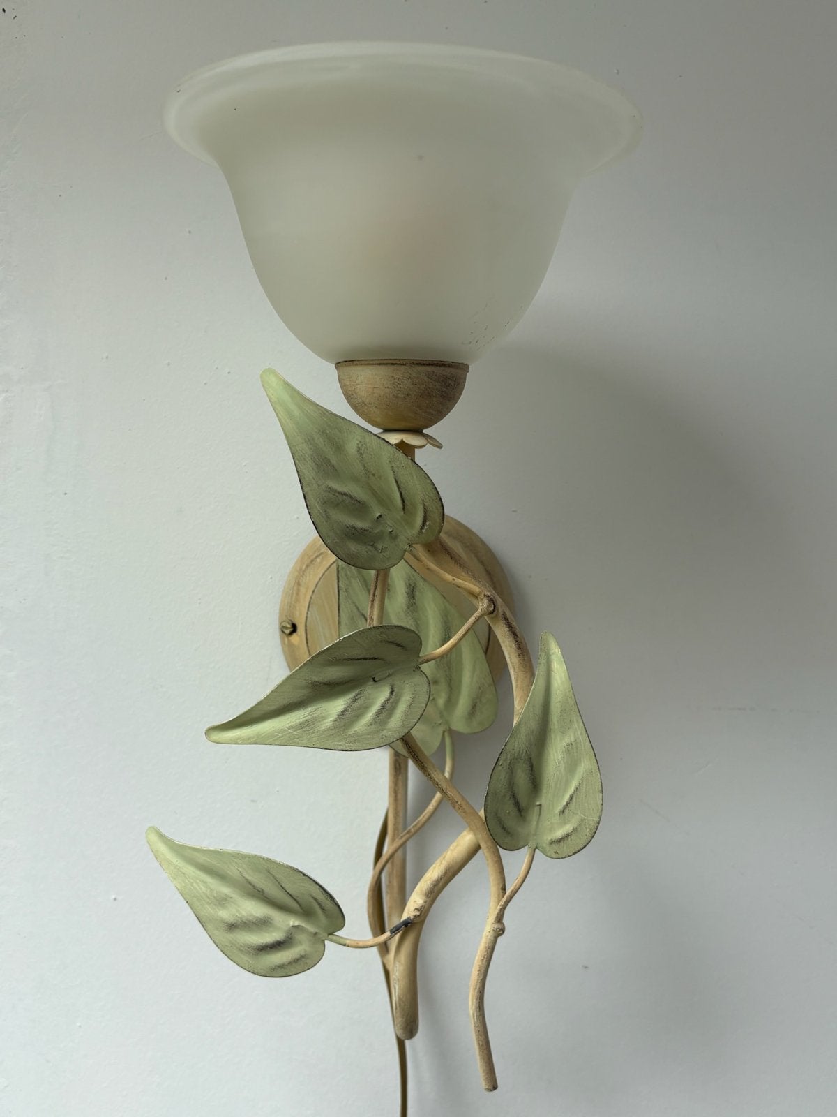 Murano glazen wandlamp met bladmotief, Overige merken, Gebruikt, Meerkleurig, E14 (klein)