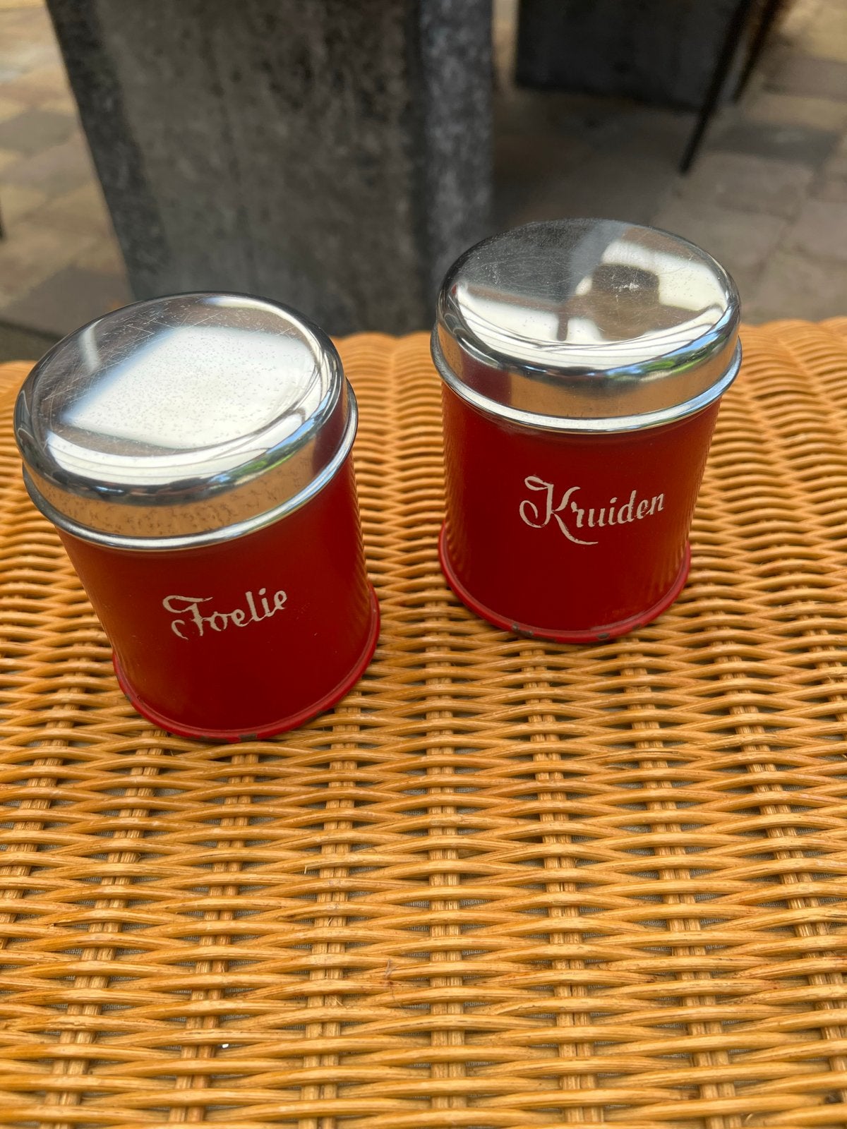 Vintage Brabantia voorraadblikken (folie en kruiden), Ophalen of Verzenden