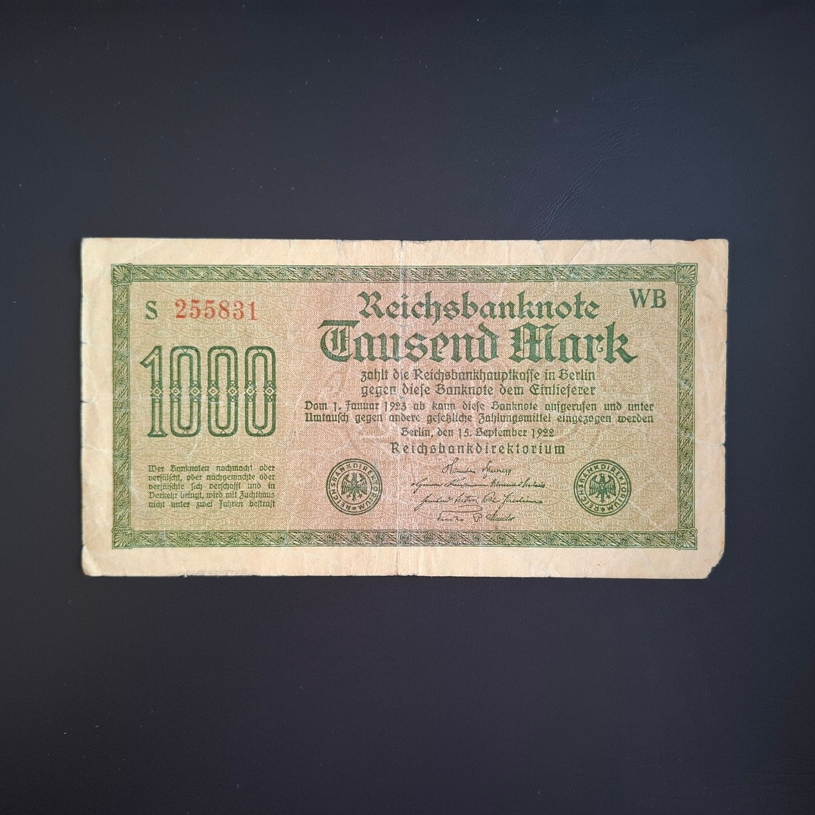 1000 mark Duitsland #061, Verzenden, Duitsland, Los biljet
