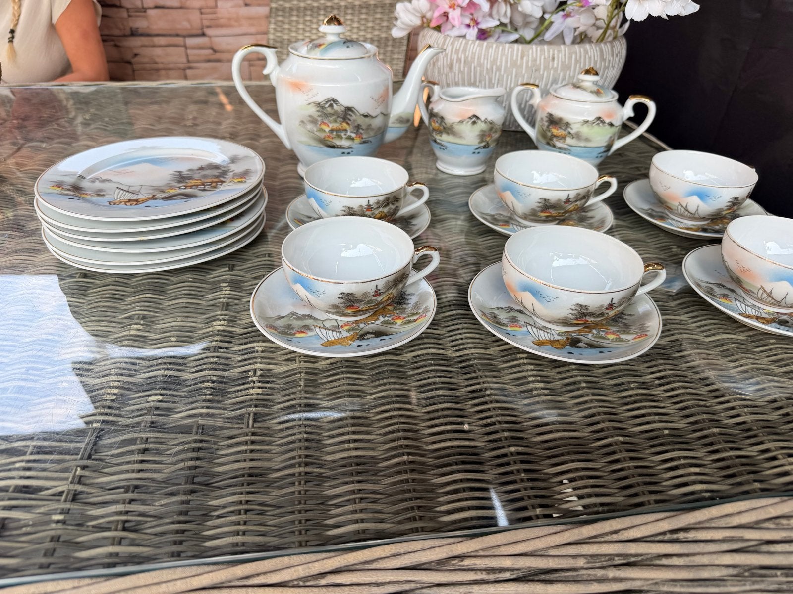 Vintage Chinees theeservies met Geisha in kopje, Antiek en Kunst, Antiek | Porselein, Ophalen