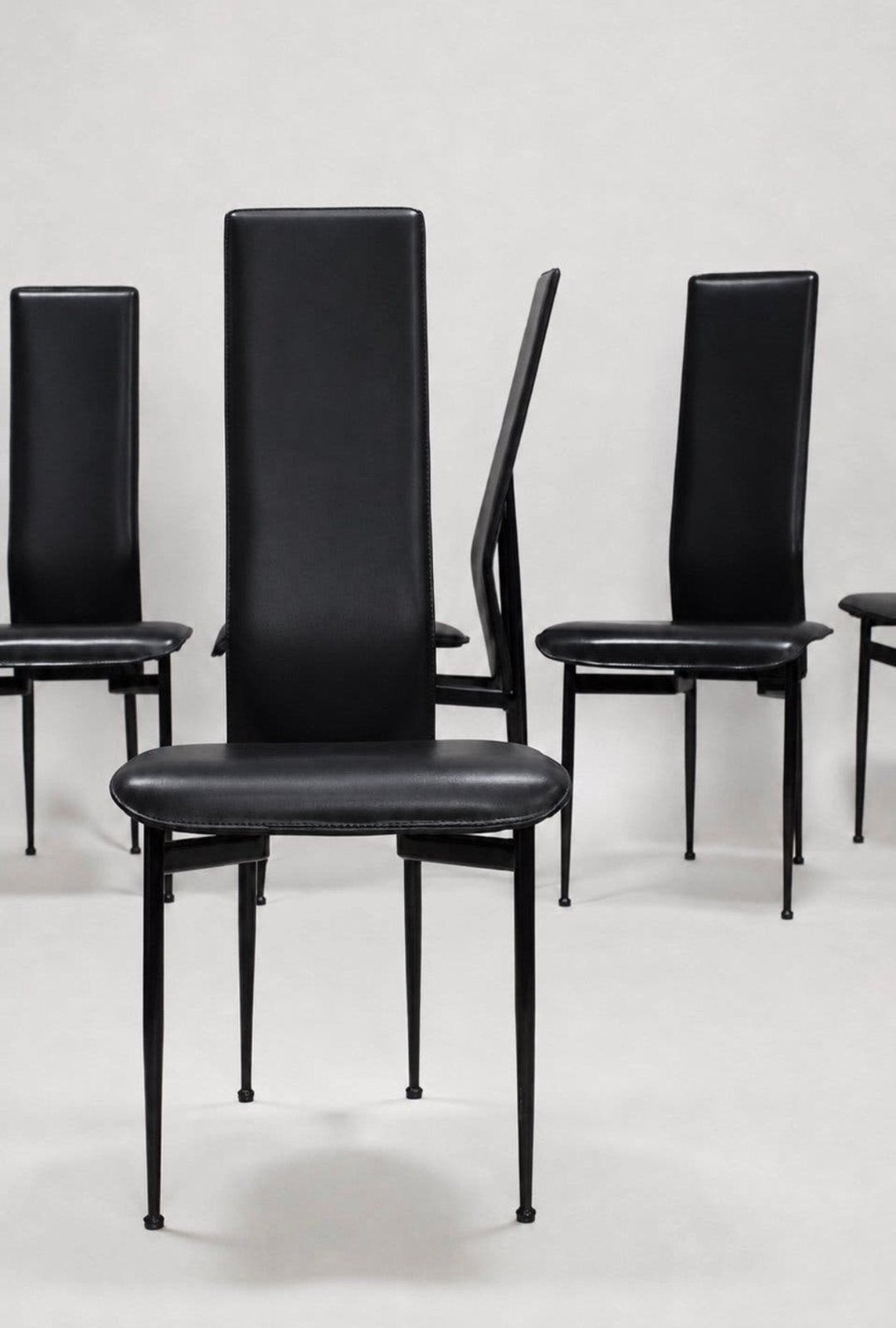 6 vintage Fasem S44 dining chairs by Vegni & Gualtierotti, Ophalen, -, Zwart, -
