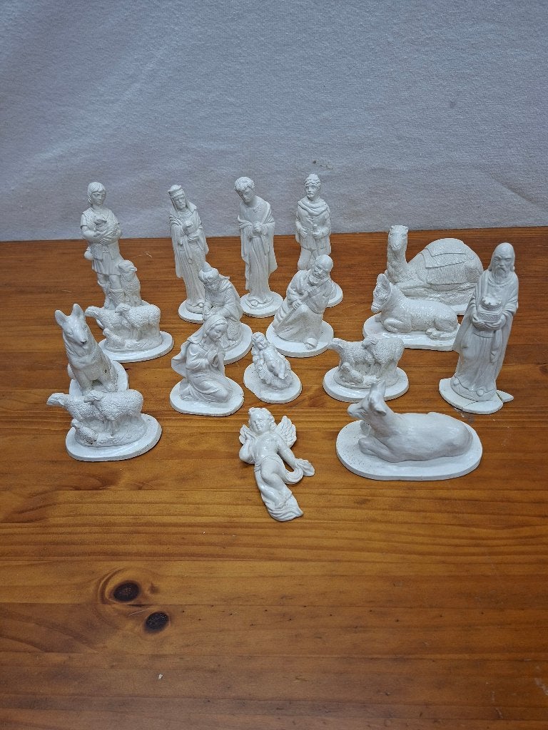 Witte Kerststal Set, Diversen, Kerst, Ophalen of Verzenden, Gebruikt