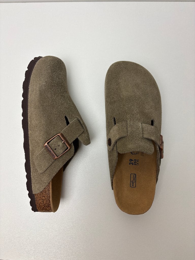 Birkenstock Boston Taupe EU 39, Verzenden, Beige, Nieuw, Sandalen of Muiltjes