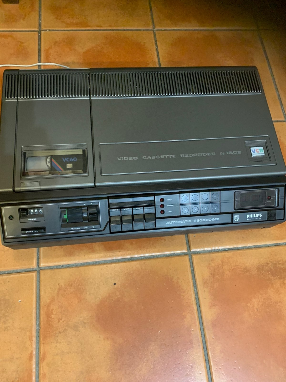 Vintage philips vcr philips n1502, Ophalen, Gebruikt