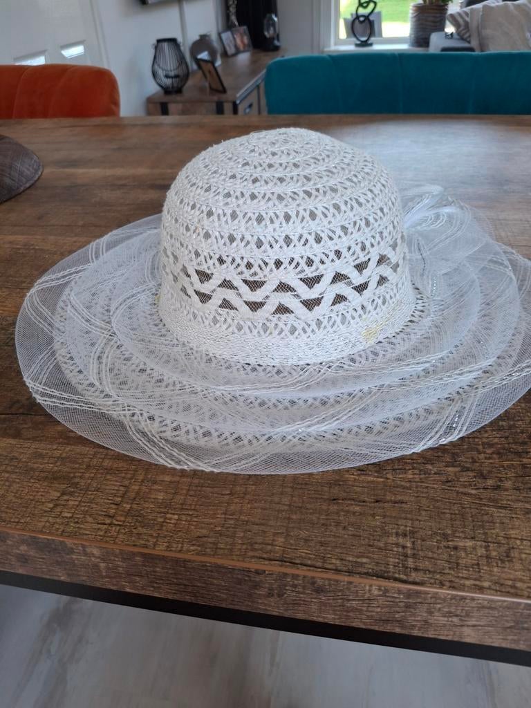 Witte hoed, Kleding | Dames, Ophalen of Verzenden, Zo goed als nieuw, One size fits all