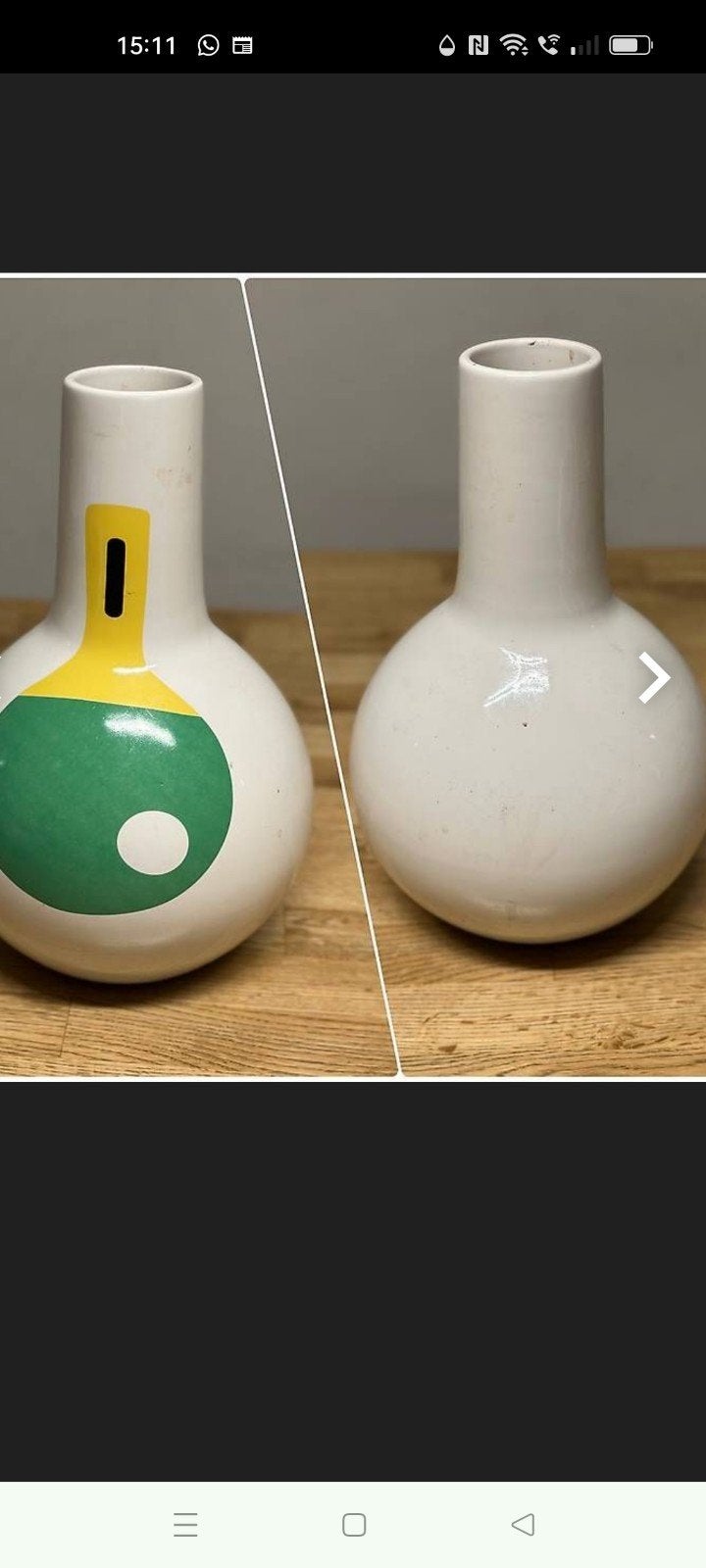 Ikea ping pong design vaas., Huis en Inrichting, Gebruikt, Met patroon/structuur, Wit, Ophalen of Verzenden