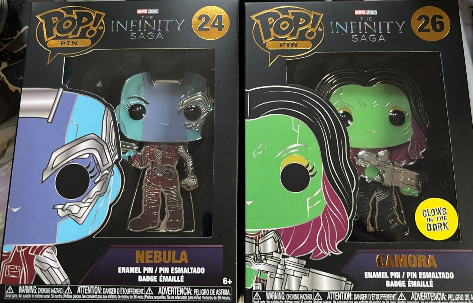 Marvel Funko pin nebula/gamora(glow in the dark), Ophalen, Zo goed als nieuw