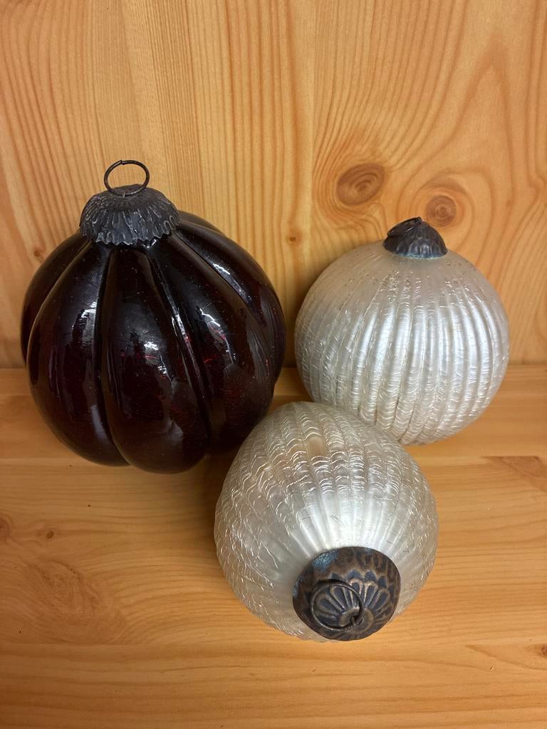 Grote glazen kerstballen, Ophalen of Verzenden, Zo goed als nieuw