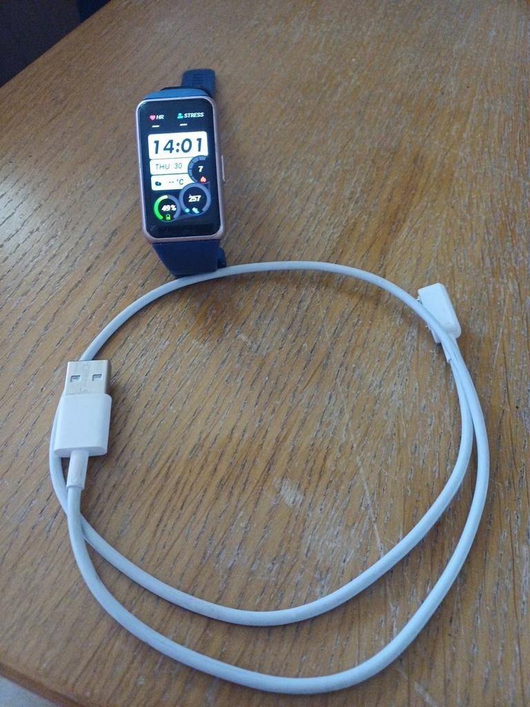 Huawei smartwatch band 6, Ophalen, Gebruikt, Blauw, Waterdicht