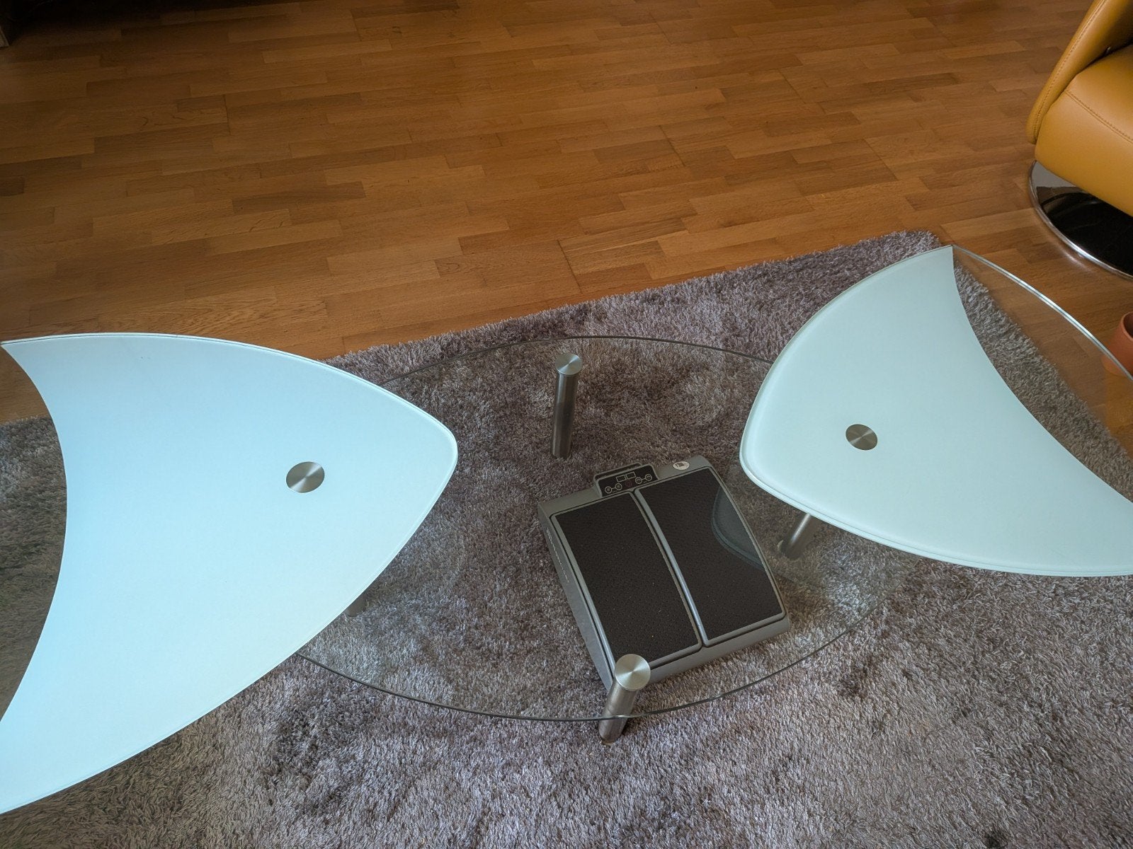 Uitschuifbare glazen salontafel, Huis en Inrichting, Ophalen