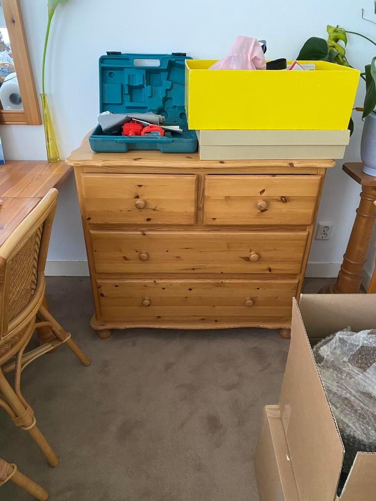 Twee ladenkasten, grenen, Ophalen, 50 tot 100 cm, Zo goed als nieuw, Minder dan 100 cm