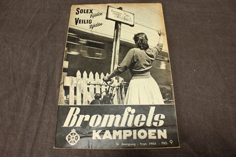 Blad Bromfiets Kampioen september 1953 test Solex populair, Ophalen of Verzenden, Gebruikt