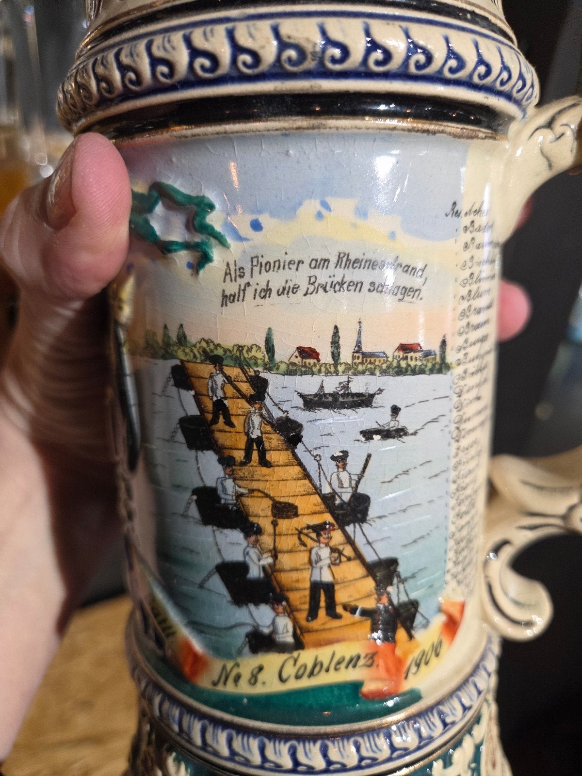 Antieke Duitse Bierpul  Koblenz 1900, Antiek en Kunst, Ophalen of Verzenden