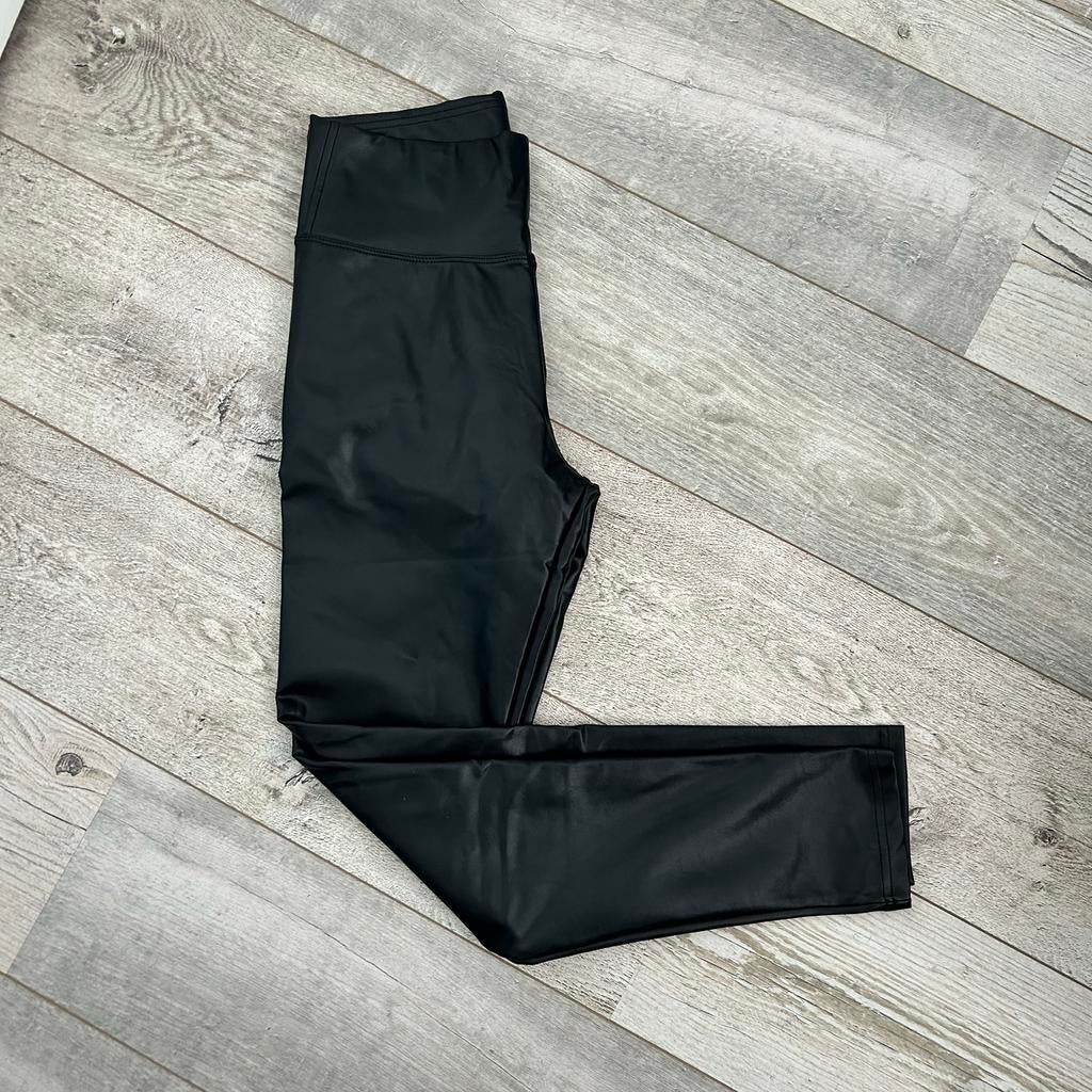 Norfy High Waist Leather Look Legging – Zwart – Maat 38, Kleding | Dames, Maat 38/40 (M), Zwart, Ophalen of Verzenden, Zo goed als nieuw