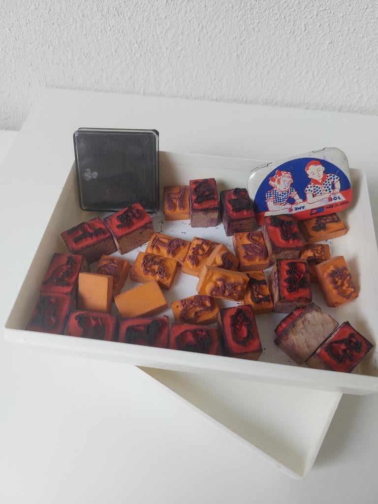 Verschillende Oude schoolstempels, Antiek en Kunst, Curiosa en Brocante, Ophalen of Verzenden