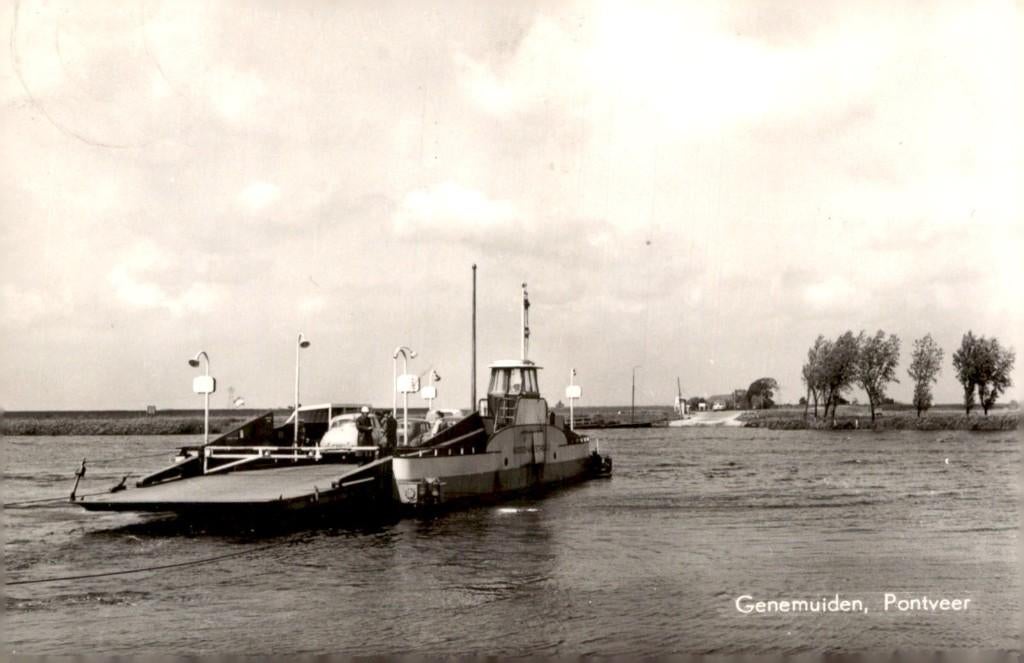 Genemuiden Pontveer # 73, Verzamelen, Ansichtkaarten | Nederland, Verzenden, 1940 tot 1960, Gelopen, Overijssel