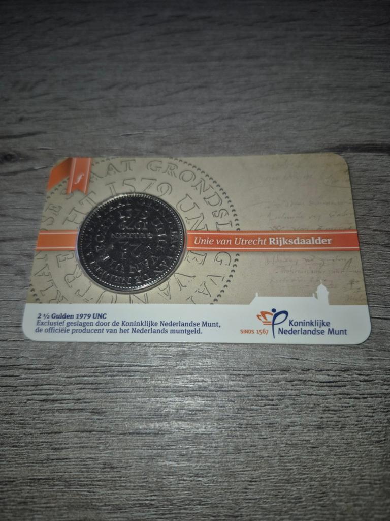 Unie van Utrecht rijksdaalder in coincard, Ophalen of Verzenden, Koningin Juliana, 2½ gulden