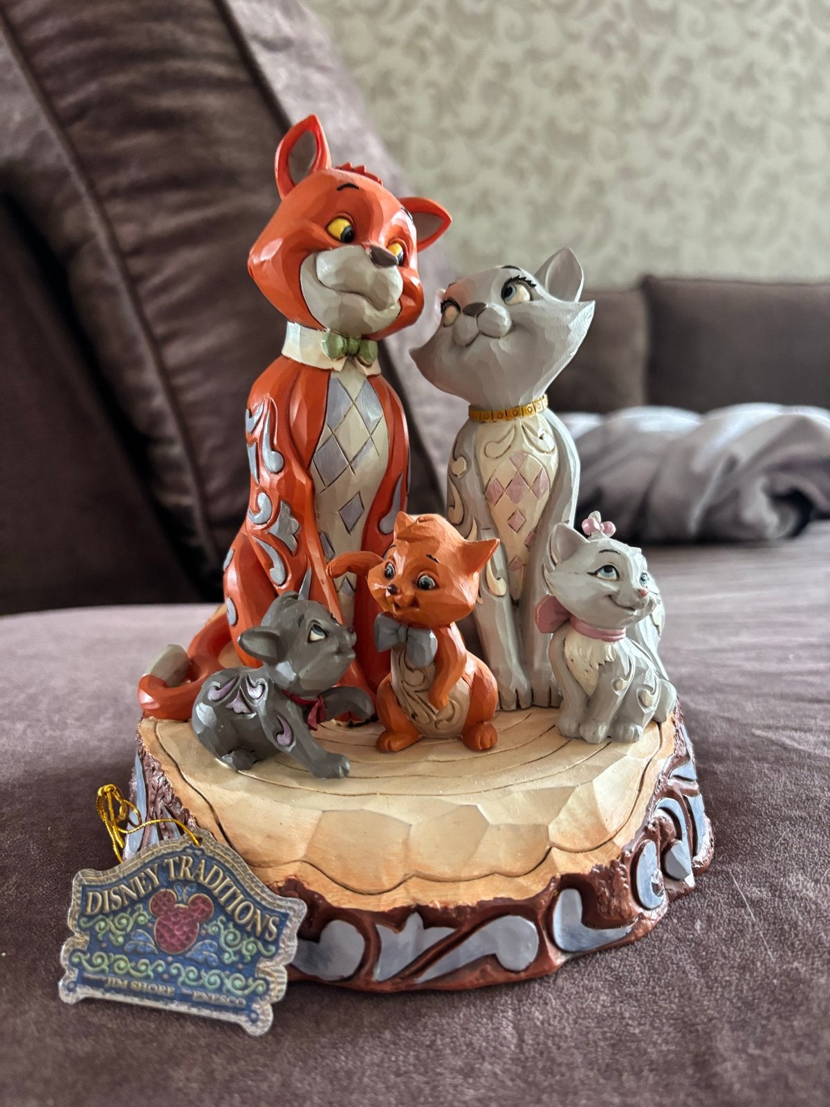 Disney Aristocats Familie Beeldje - Jim Shore Traditions, Verzamelen, Disney, Ophalen, Overige figuren, Zo goed als nieuw, Beeldje of Figuurtje