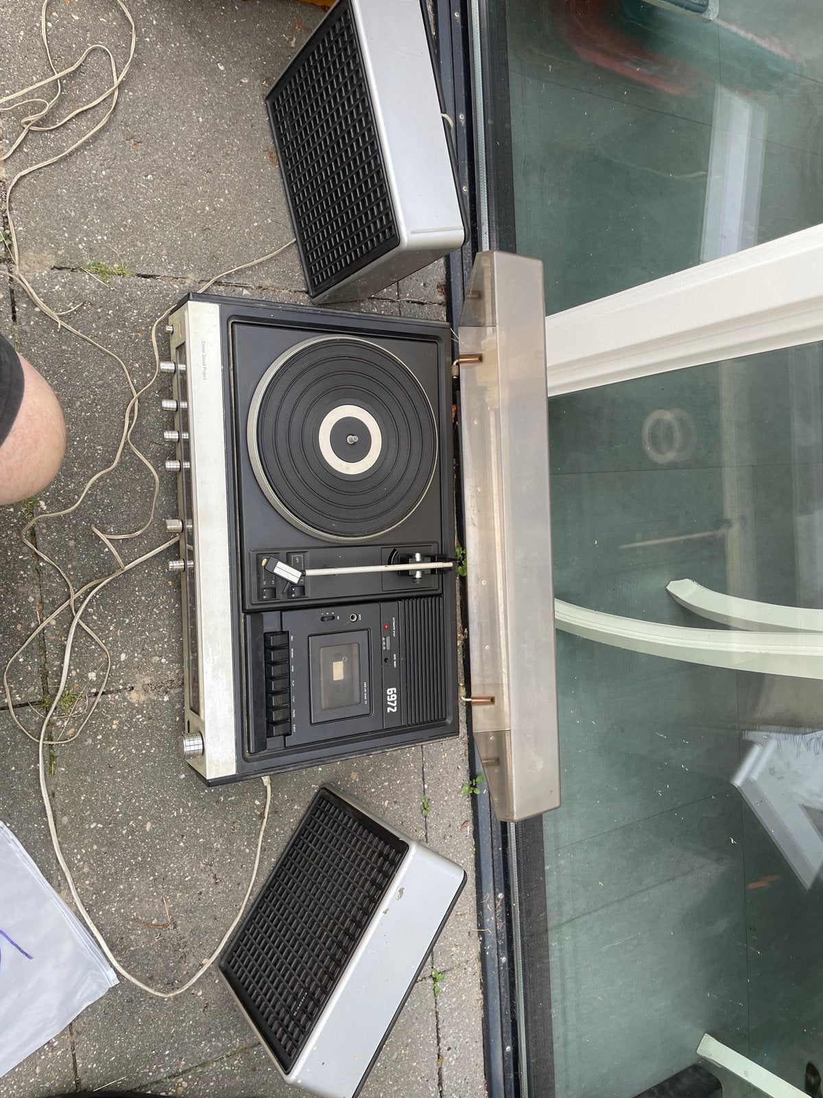 Vintage Stereo Installatie met Platenspeler en Cassettedeck, Cassettedeck, Losse componenten, Niet werkend, Ophalen
