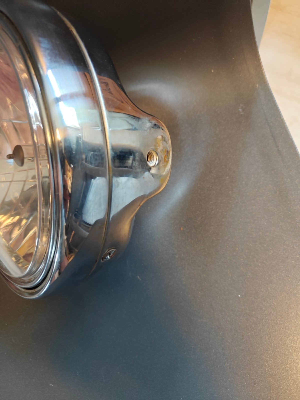 Oude Motorfiets Koplamp rvs 20 cm doorsnede, Gebruikt, Ophalen of Verzenden, X, X