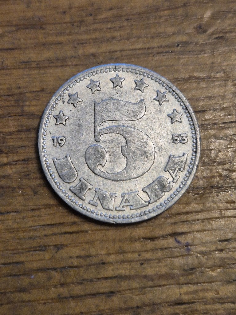 Joegoslavië - 5 Dinar 1953, Verzenden, Joegoslavië, Losse munt