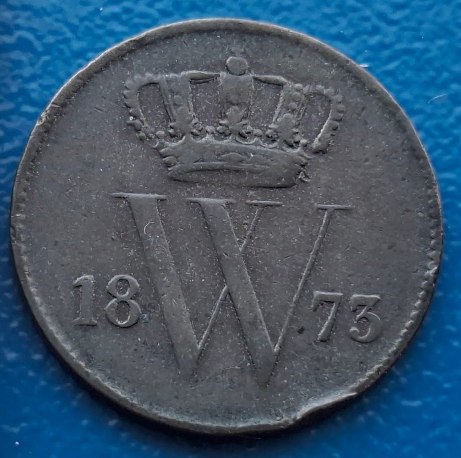 Nederland 1 cent 1873 - Willem III*, Verzenden, Koning Willem III, 1 cent, Losse munt