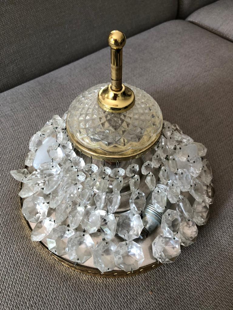 Klassieke plafonniere in geslepen glas, Antiek en Kunst, Antiek | Lampen, Ophalen