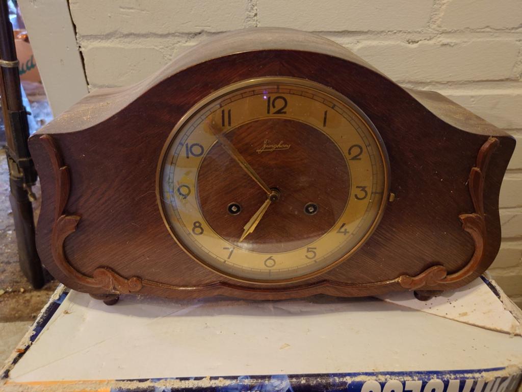 Antieke Junghans Mantel klok, Antiek en Kunst, Ophalen of Verzenden