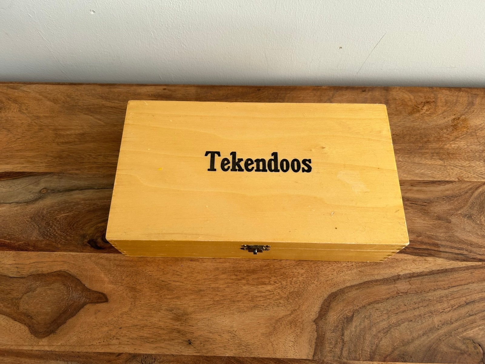 Houten Tekendoos met Kleurpotloden, Ophalen of Verzenden, Gebruikt, Potlood of Stift