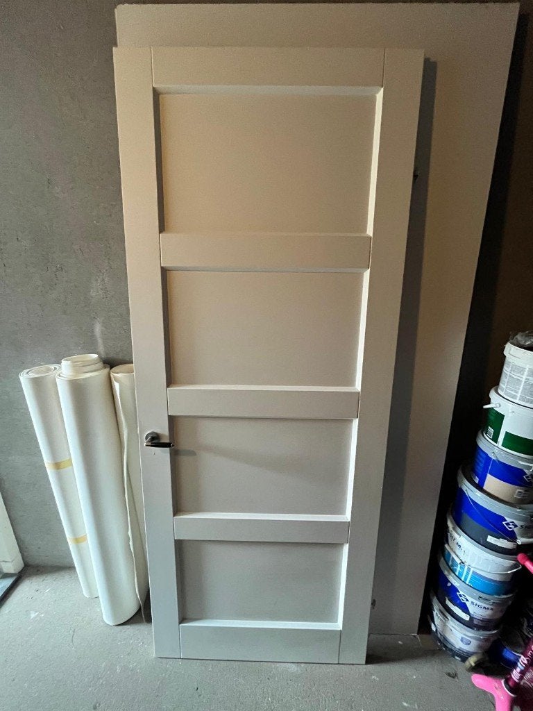 Paneeldeur - 4 panelen - wit, Ophalen, 80 tot 100 cm, Binnendeur, Zo goed als nieuw